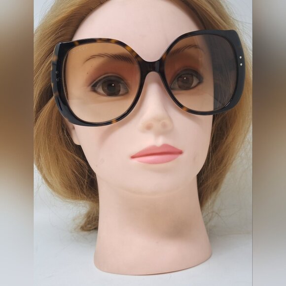 Gucci Nero Sunglasses Oversized Square Frame Havana Brown GG0472SA 002 56-17-145 - Picture 14 of 16